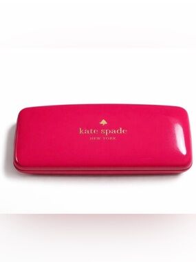 Kate Spade New York Sunglass Clamshell Case Neon Pink Orange Side Glance Eyes